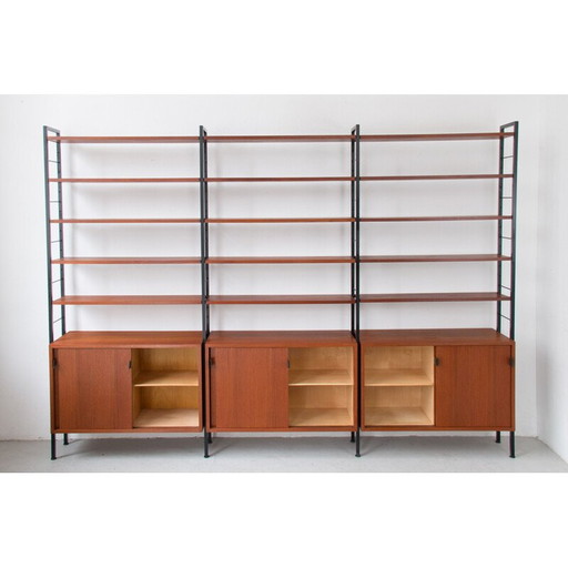 Vintage boekenkast model 03 voor Knoll International in teak en staal 1960