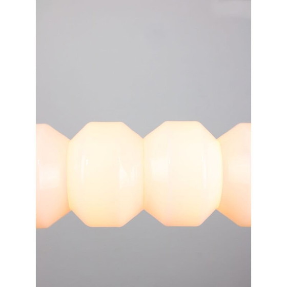 Image 1 of Mid Century opaline en messing hanglamp