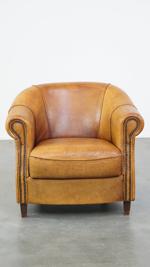 Vintage Schapenleren Clubfauteuil