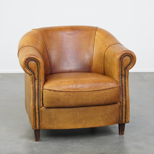 Vintage Schapenleren Clubfauteuil