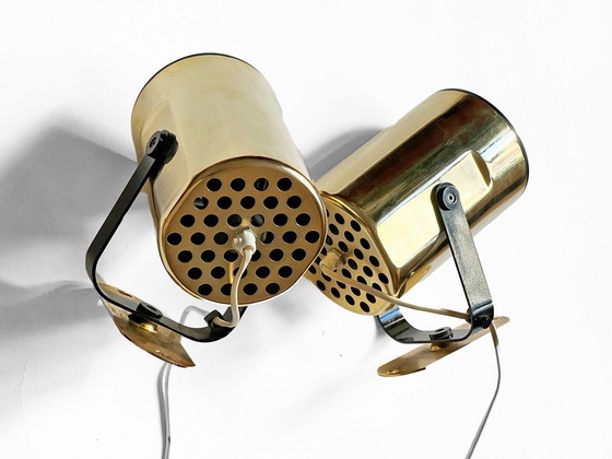 Image 1 of Paar gouden wandlampen "Orion" van Per Sundstedt voor Kosta Lampan. Zweden 1970S