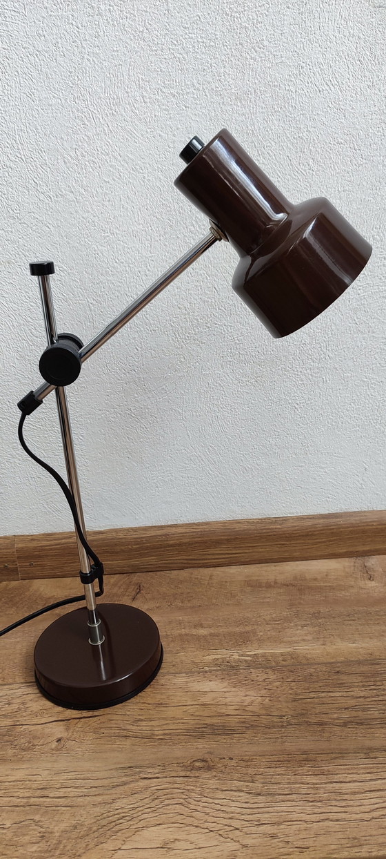 Image 1 of Veneta Lumi Seventies '70 Lamp Bureaulamp Bruin