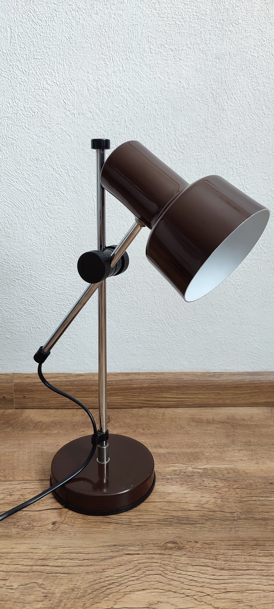 Image 1 of Veneta Lumi Seventies '70 Lamp Bureaulamp Bruin