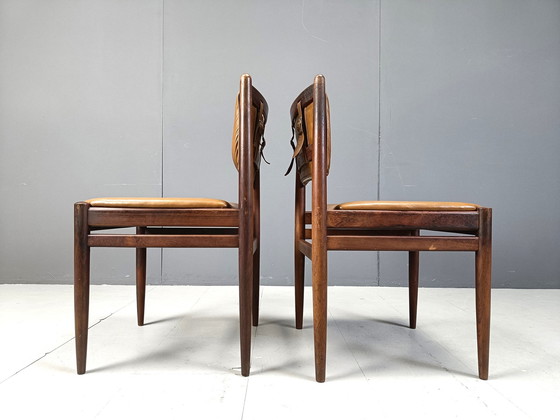 Image 1 of Set van 6 Braziliaans leren eetkamerstoelen, 1970S