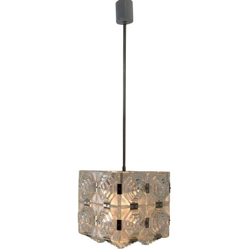 Vintage glazen hanglamp van Kamenicky Senov, 1960
