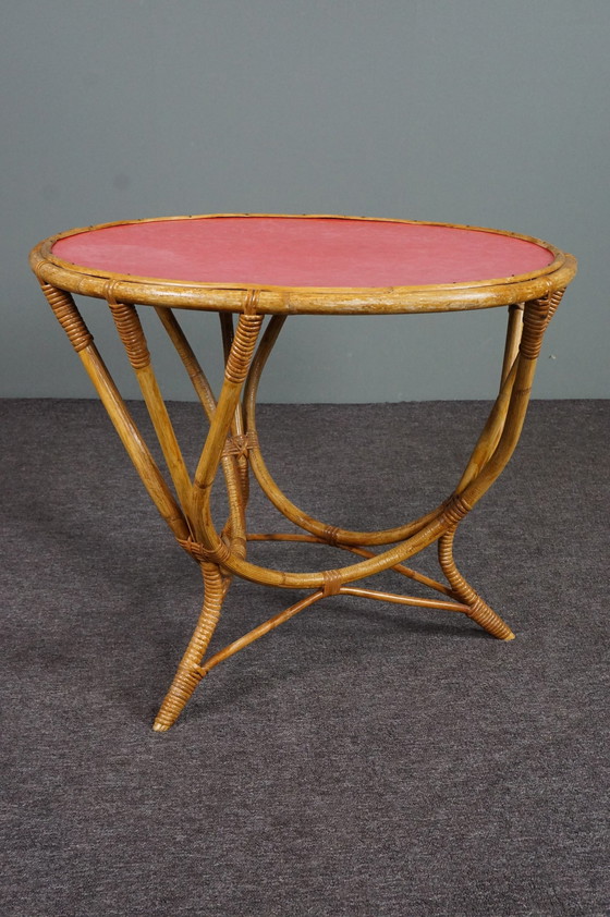Image 1 of Vintage ronde rotan salontafel/ bijzettafel