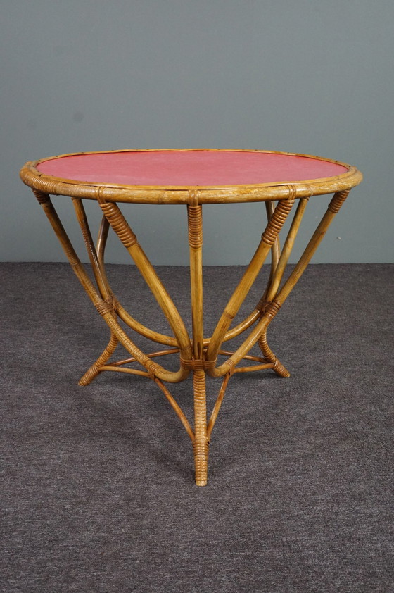 Image 1 of Vintage ronde rotan salontafel/ bijzettafel