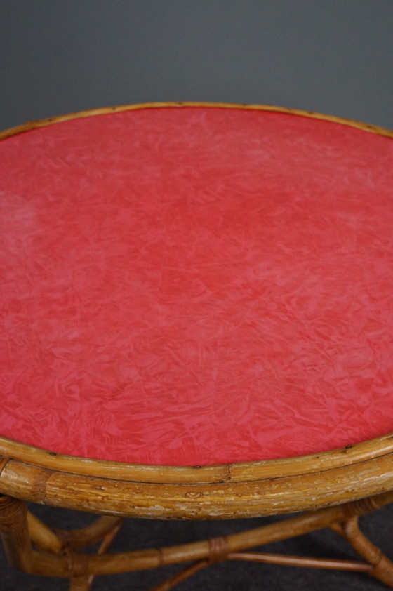 Image 1 of Vintage ronde rotan salontafel/ bijzettafel