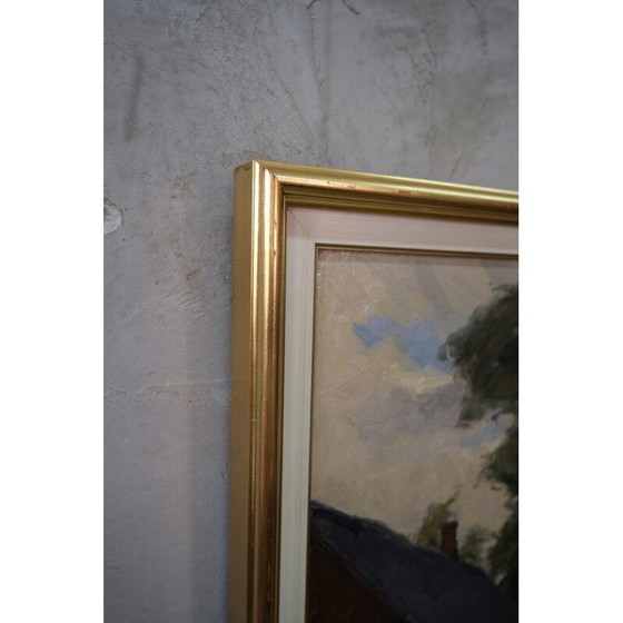 Image 1 of Vintage modern schilderij van Gustav Berlin, Zweden 1967