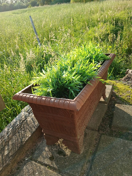 Image 1 of Franse Grote Jardinière Haardbak Brocante Plantenbak Kerst