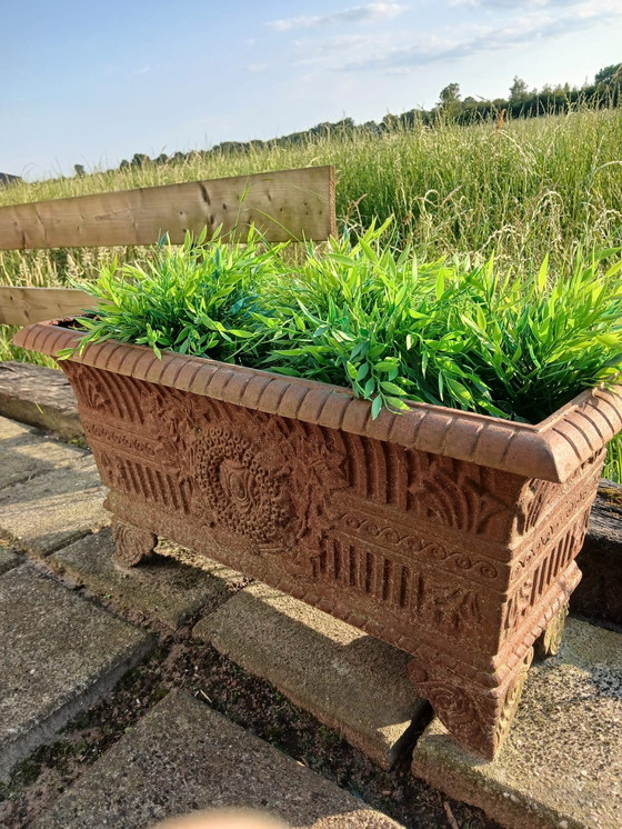 Image 1 of Franse Grote Jardinière Haardbak Brocante Plantenbak Kerst