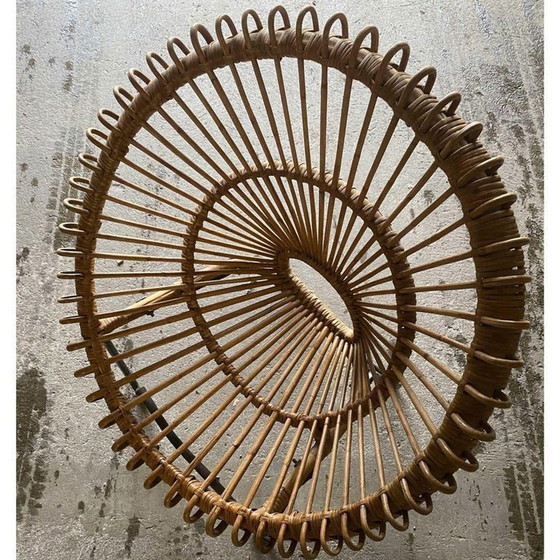 Image 1 of Rotan fauteuil met metalen poot - Circa 1950