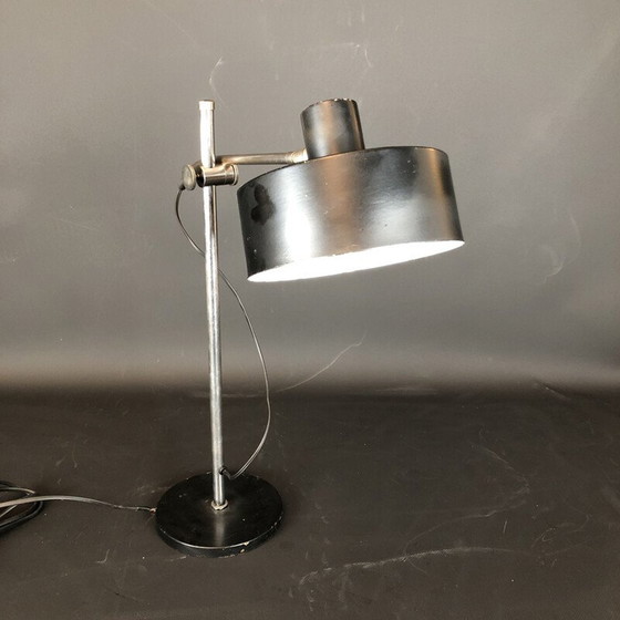 Image 1 of Vintage metalen en vernikkelde messing tafellamp, Italië 1950