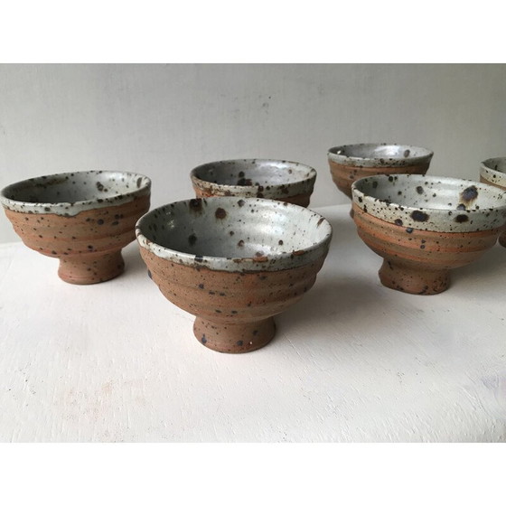 Image 1 of Vintage pyriet steengoed servies van Gustave Tiffoche