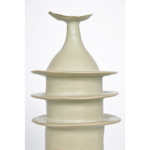 Vintage aardewerk "Pagode pot" in zandsteen door Alan Ashpool, Engeland 1970