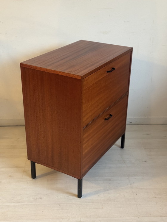 Image 1 of Vintage Teak Kastje Met Klep Jaren 60