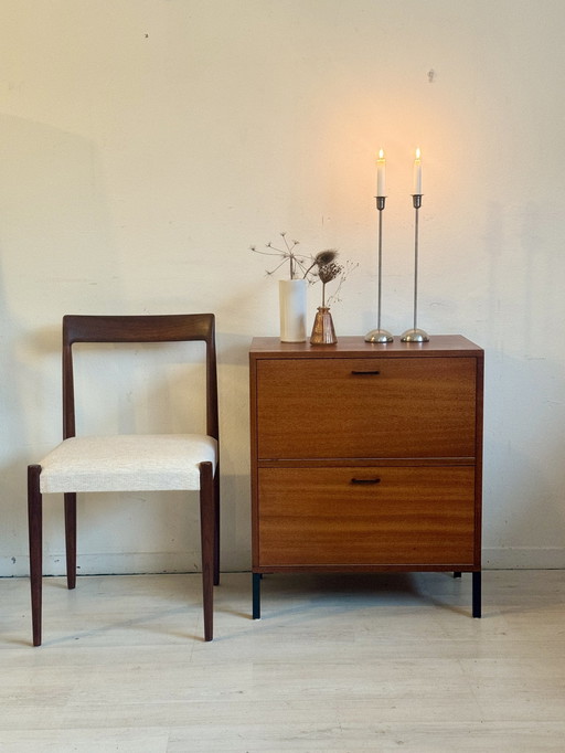 Vintage Teak Kastje Met Klep Jaren 60