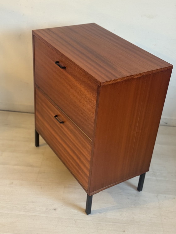 Image 1 of Vintage Teak Kastje Met Klep Jaren 60