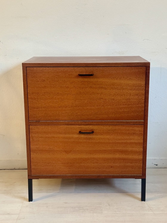 Image 1 of Vintage Teak Kastje Met Klep Jaren 60