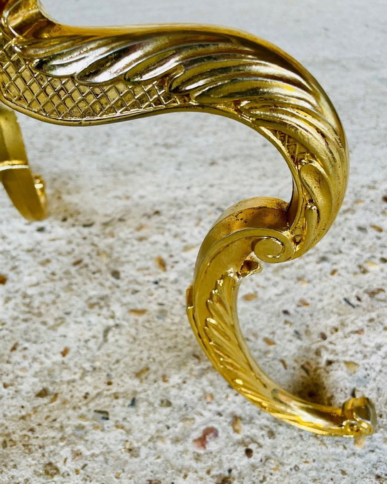 Image 1 of Vintage staande lamp met verguld messing decor, 1960S