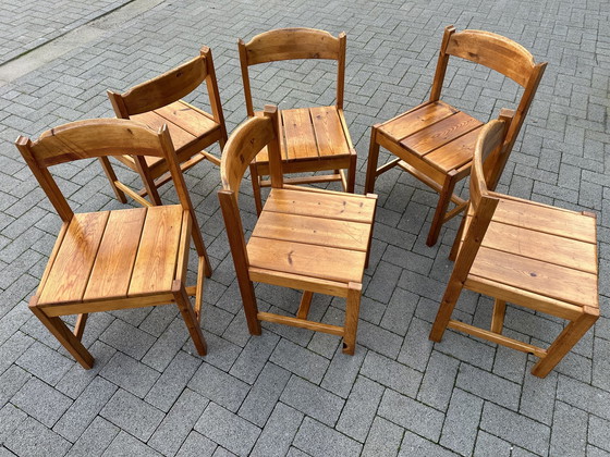 Image 1 of Vintage Eetkamerset - 6 Stoelen En Verstelbare Tafel