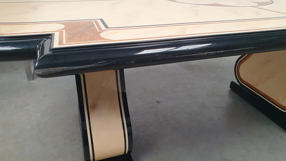 Image 1 of Jean Claude Mahey Regentschap tafel lakmer optiek jaren 70