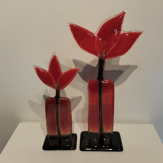 Image 1 of 2x Meadow Flower - Studio Maciej Habrat glassculptuur