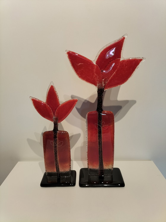 Image 1 of 2x Meadow Flower - Studio Maciej Habrat glassculptuur