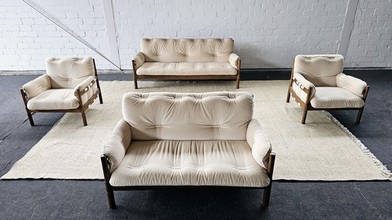 Image 1 of Zitgroep Vintage Boho 60S 70S Scandi Mid Century Banken Set Sofa Fauteuils