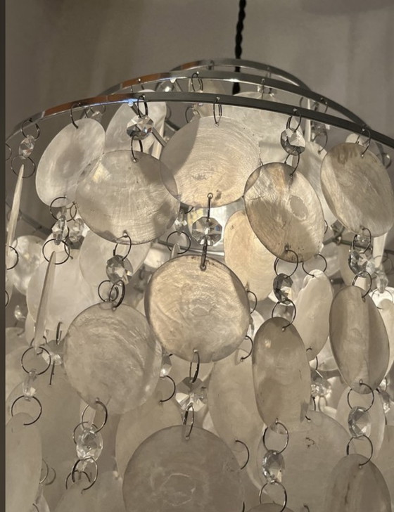 Image 1 of Vintage capiz kroonluchter hanglamp schelpen 🐚 