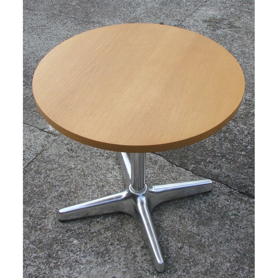 Image 1 of Vintage salontafel van aluminium, staal en beukenfineer, 1990