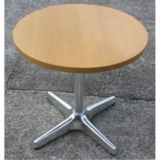 Image 1 of Vintage salontafel van aluminium, staal en beukenfineer, 1990