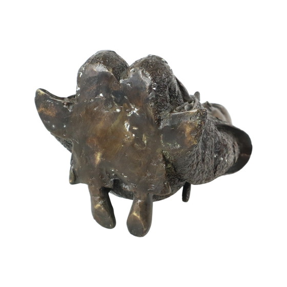 Image 1 of Bronzen Beeld Japanse Krijger Knielende Samoerai 20Ste Eeuw