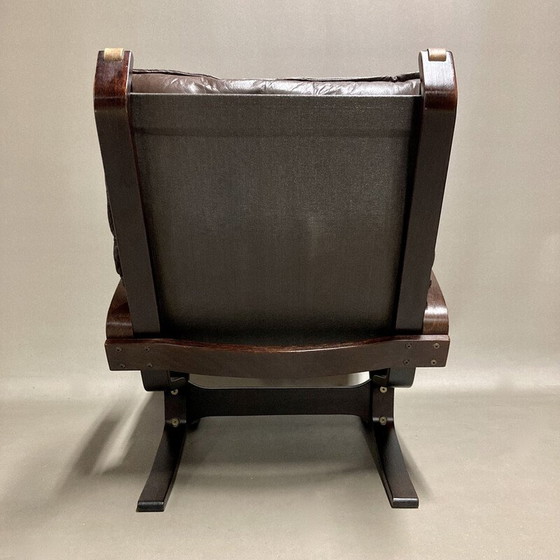 Image 1 of Scandinavische vintage leren fauteuil van Ingmar Relling, 1950