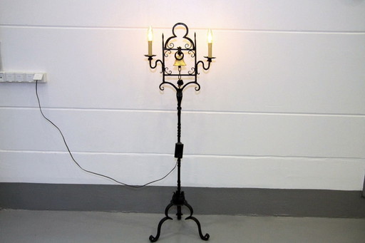 Vloerlamp Butler Bell Ijzer Messing Dimbaar Uniek Retro Antiek