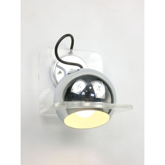 Image 1 of Vintage Italiaanse chromen wandlamp Eyeball