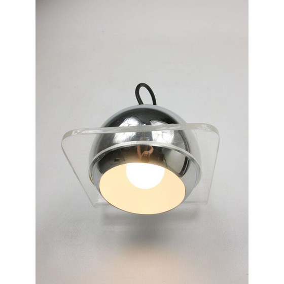 Image 1 of Vintage Italiaanse chromen wandlamp Eyeball