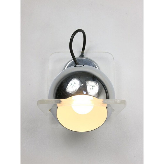 Image 1 of Vintage Italiaanse chromen wandlamp Eyeball