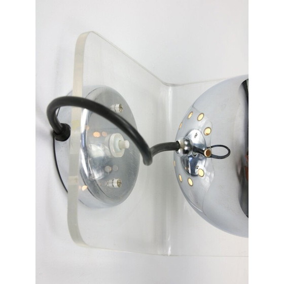 Image 1 of Vintage Italiaanse chromen wandlamp Eyeball