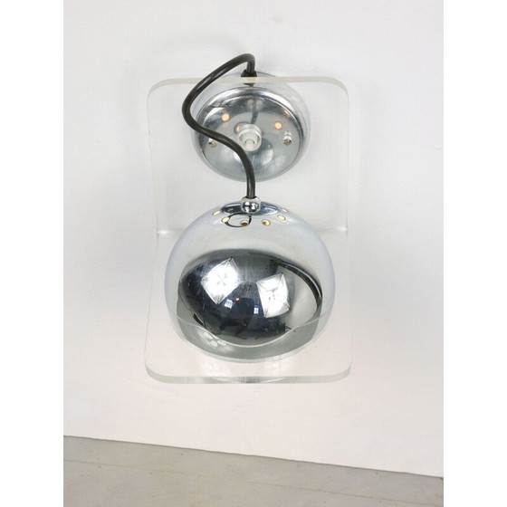 Image 1 of Vintage Italiaanse chromen wandlamp Eyeball