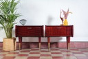 2x Mid century nachtkastje