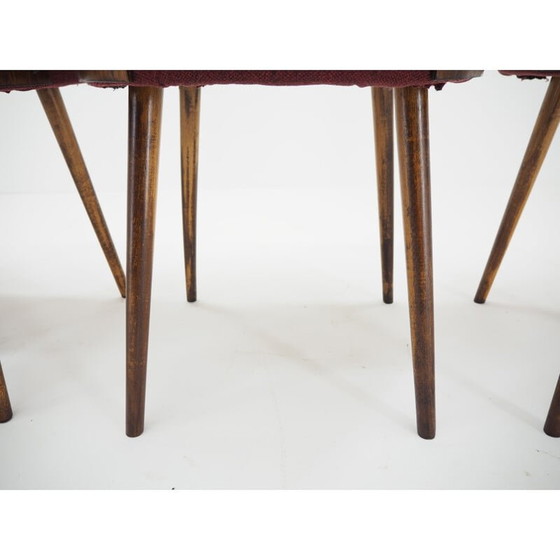 Image 1 of Set van 4 vintage Oswald Haerdtl beukenhouten eetkamerstoelen voor TonThonet, Tsjecho-Slowakije 1960