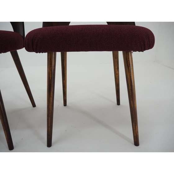 Image 1 of Set van 4 vintage Oswald Haerdtl beukenhouten eetkamerstoelen voor TonThonet, Tsjecho-Slowakije 1960