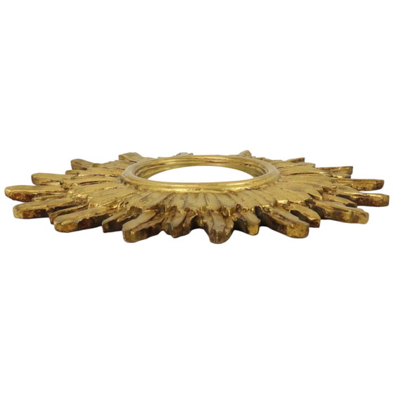 Image 1 of Gouden Sunburst Spiegel Zonnespiegel Hout 