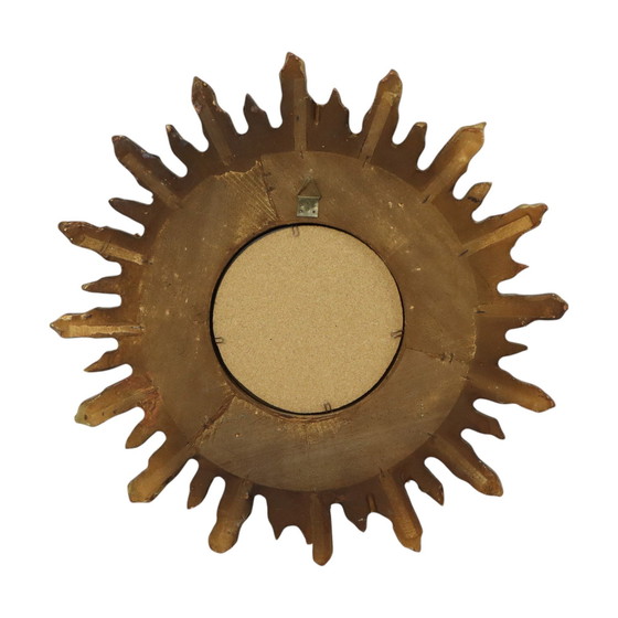 Image 1 of Gouden Sunburst Spiegel Zonnespiegel Hout 