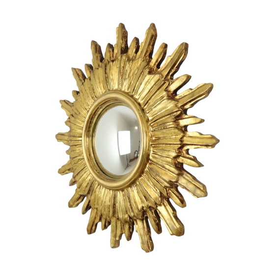 Image 1 of Gouden Sunburst Spiegel Zonnespiegel Hout 