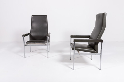 Paar fauteuils met hoge rugleuning van Fritz Hansen, jaren 1980 Denemarken