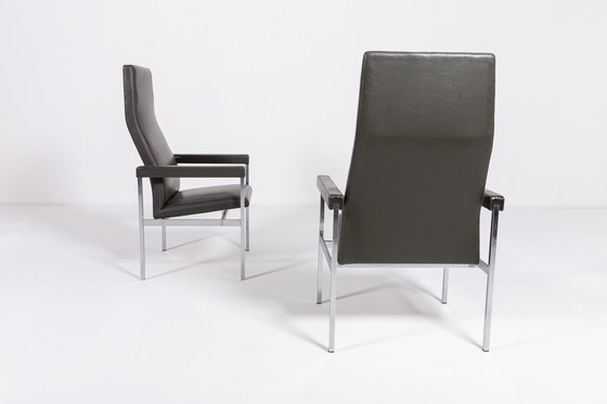 Image 1 of Paar fauteuils met hoge rugleuning van Fritz Hansen, jaren 1980 Denemarken