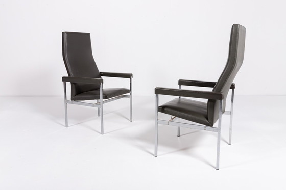 Image 1 of Paar fauteuils met hoge rugleuning van Fritz Hansen, jaren 1980 Denemarken