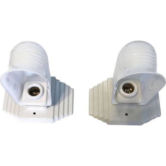 Image 1 of Vintage opaal en porseleinen wandlamp van Roca Spanje